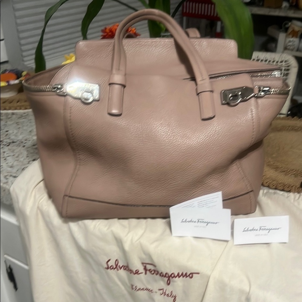 Salvatore Ferragamo Blush Leather Totes